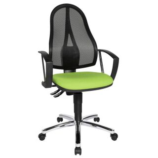 Topstar Bürostuhl Point 60 Netz Plus, G050 Stoff grün, Gestell chrom