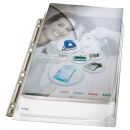 LEITZ Prospekthüllen DIN A4 transparent genarbt 0,17...