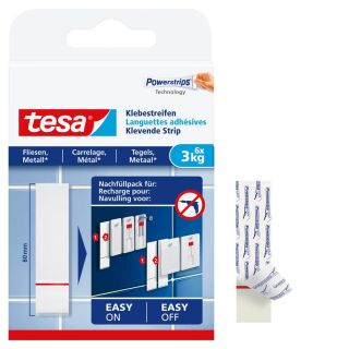 tesa Powerstrips Klebestreifen für max. 3,0 kg, 2,0 x 8,0 cm, 6 St.