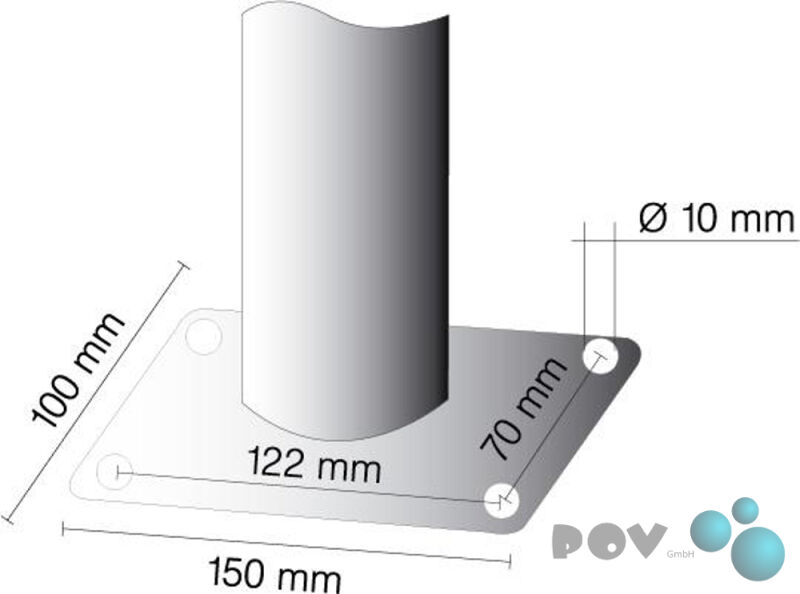 Absperrpfosten Stahlrohr 60 x 2,5 mm umlegbar für Vorhangschloss Absperrpfosten Stahlrohr 60 x 2,5 mm umlegbar für Vorhangschloss