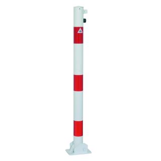 Absperrfosten aus Stahlrohr Ø 60 mm, umlegbar, für Vorhangschloss, zum Einbetonieren feuerverzinkt, mit Pulverbeschichtung