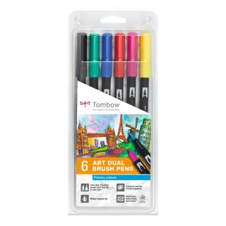 Tombow ABT Dual Brush-Pens farbsortiert, 6 St.