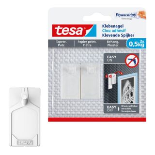 tesa Powerstripes Klebenägel für max. 0,5 kg, 2,4 x 4,5 cm, 2 St.