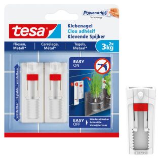 tesa Powerstrips Klebenägel für max. 3,0 kg, 2,4 x 6,4 cm, 2 St.