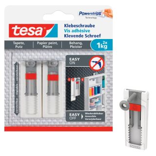 tesa Klebeschraube für max. 1,0 kg, 2,4 x 6,4 cm, 2 St.