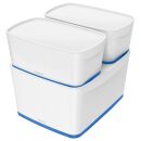 LEITZ MyBox Aufbewahrungsbox 5,0 l perlweiß/blau 31,8 x 19,1 x 12,8 cm, 1 St.