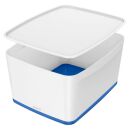 LEITZ MyBox Aufbewahrungsbox 18,0 l perlweiß/blau...