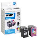 KMP H168V  schwarz, color Druckerpatronen kompatibel zu HP 302XL (F6U68AE/F6U67AE), 2er-Set