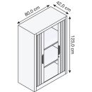 CP Omnispace Rollladenschrank silber 2 Fachböden 80,0 x 42,0 x 123,0 cm