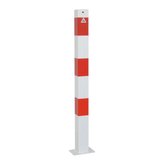 Absperrpfosten aus Vierkant-Stahlrohr 70x70 mm, zum Aufdübeln, ohne Lackierung mit 2 Ösen