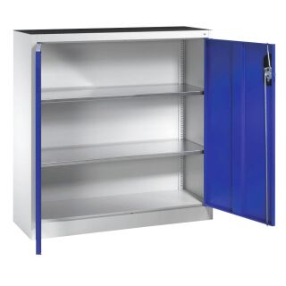 CP Stahlschrank 8530-000 S10117 lichtgrau, enzianblau 2 Fachböden 120,0 x 40,0 x 120,0 cm, aufgebaut, 1 St.