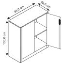 CP Stahlschrank 8820-000 S10237 lichtgrau 1 Fachboden...