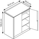 CP Stahlschrank 88210-00 S10002 lichtgrau, enzianblau 1 Fachboden 94,0 x 50,0 x 100,0 cm, aufgebaut, 1 St.