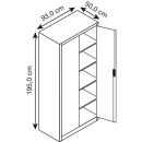 CP Stahlschrank 08921-00 S10116 lichtgrau, rededagrün 4 Fachböden 93,0 x 50,0 x 195,0 cm, aufgebaut, 1 St.