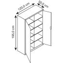 CP Stahlschrank 8931-311 S10123 lichtgrau, enzianblau 4 Fachböden 120,0 x 50,0 x 195,0 cm, aufgebaut, 1 St.