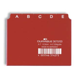 DURABLE Karteikartenregister A-Z rot