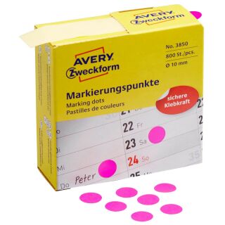 AVERY Zweckform Klebepunkte 3850 magenta Ø 10,0 mm, 800 St.