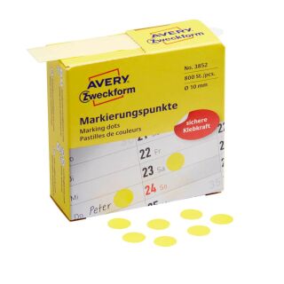 AVERY Zweckform Klebepunkte 3852 gelb Ø 10,0 mm, 800 St.