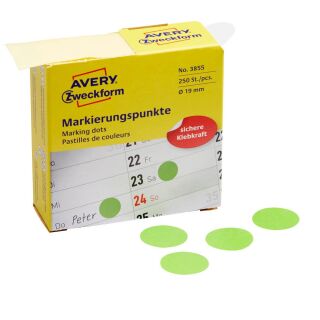 AVERY Zweckform Klebepunkte 3855 grün Ø 19,0 mm, 250 St.