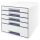 LEITZ Schubladenbox WOW Cube  perlweiß/grau 52142001, DIN A4 mit 5 Schubladen, 1 St.