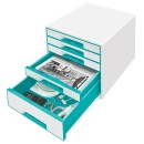LEITZ Schubladenbox WOW Cube  perlweiß/eisblau...