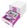LEITZ Schubladenbox WOW Cube  perlweiß/violett 52142062, DIN A4 mit 5 Schubladen, 1 St.