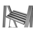 WENKO Stehleiter einseitig silber 4 Stufen, H: 144,0 cm