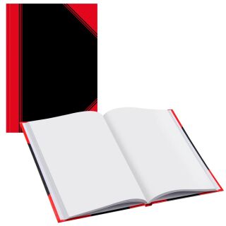 Bantex Notizbuch Chinakladde DIN A5 blanko, schwarz/rot Hardcover 192 Seiten, 1 St.