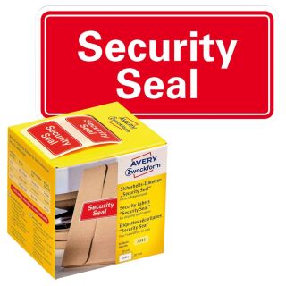 AVERY Zweckform Sicherheitssiegel 7311 rot »Security Seal« 38,0 x 20,0 mm, 200 Etiketten