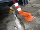 Flexipfosten orange, Ø 80 mm, 1000 mm hoch