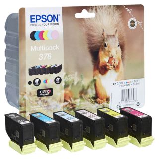 EPSON 378/T37884  schwarz, cyan, magenta, gelb, light cyan, light magenta Druckerpatronen, 6er-Set