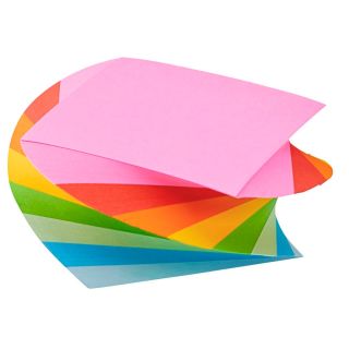folia Regenbogen Notizzettel geleimt farbsortiert 7,5 x 7,5 cm, ca. 370 Blatt, 1 Pack
