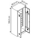 Gürkan Putzmittelschrank 112296 verkehrsweiß 4 Fachböden 60,0 x 50,0 x 180,0 cm, aufgebaut, 1 St.
