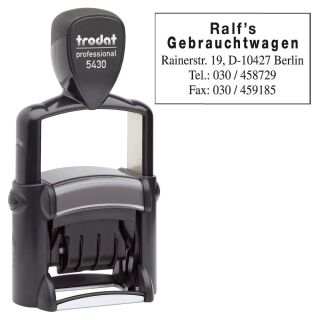 trodat Textstempel, individualisierbar 5200 selbstfärbend schwarz ohne Logo, 1 St. -  Nachträglich per Gutschein personalisieren