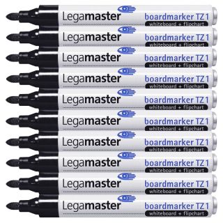 Legamaster TZ 1 Whiteboard- und Flipchart-Marker schwarz 1,5 - 3,0 mm, 10 St.
