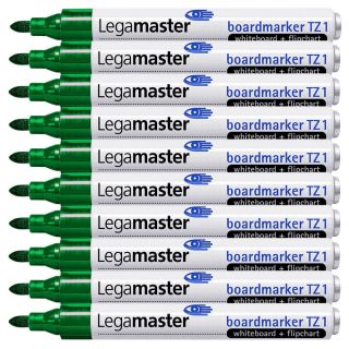 Legamaster TZ 1 Whiteboard- und Flipchart-Marker grün 1,5 - 3,0 mm, 10 St.
