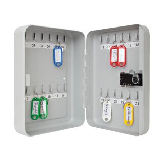 WEDO Schlüsselkasten lichtgrau mit 24 Haken, Zahlenschloss, 18,6 x 9,4 x 25,0 cm, 1 St.