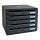 Exacompta Schubladenbox Big-Box Plus quer Classic  schwarz 308714D, DIN A4 quer mit 5 Schubladen, 1 St.