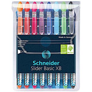 Schneider Kugelschreiber Slider Basic farbsortiert, Schreibfarbe: farbsortiert, 8 St.