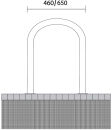 Rundbügel ohne Querholm, zum Aufdübeln, 650 mm breit