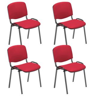 Nowy Styl Besucherstühle Iso rot, schwarz Kunstleder, 4 St.