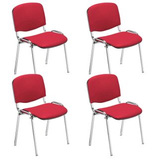 Nowy Styl Besucherstühle Iso rot Kunstleder, 4 St.
