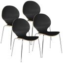 Nowy Styl Schalenstühle Cafe VI schwarz Holz, 4 St.