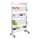 Kerkmann Prospektregal Ecoline silber DIN A4 91,0 x 35,0...