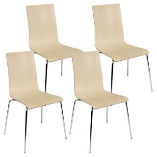 Nowy Styl Schalenstühle Cafe VII ahorn Holz, 4 St.
