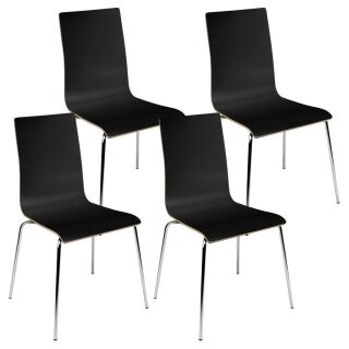 Nowy Styl Schalenstühle Cafe VII schwarz Holz, 4 St.