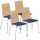 Nowy Styl Schalenstühle Cafe VII buche, blau Holz, 4 St.