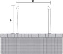 Bügel aus Stahlrohr Ø 48 mm, Gesamthöhe 1000 mm, ohne Querholm, zum Aufdübeln, ohne Lackierung, 1500 mm breit