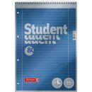 BRUNNEN Collegeblöcke Student Premium Lineatur 27 liniert DIN A4 Innen- und Außenrand, 5 Blöcke