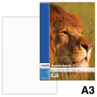 LANDRÉ® Zeichenblock DIN A3 100 g/qm, 10 Blatt, 1 Block
